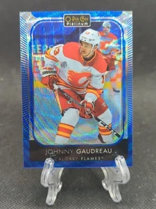 2021-22 O-pee-chee Platinum Johnny Gaudreau Blue Surge #37 Calgary Flames - Picture 1 of 2