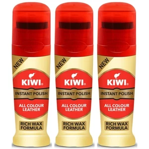 KIWI Instant Liquid Glossy Finish Neutral Shoe Polish Nourishment Shine 75ml X 3 - Picture 1 of 8