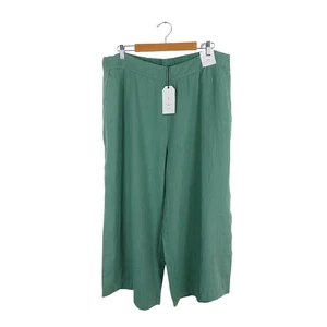 Seasalt Size 20 Forest Green 100% Linen En Plein Air Culottes Wide Trousers BNWT - Picture 1 of 14
