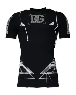 Preloved dolce & gabbana Geometric Pattern Performance Tee Men Black And White Foto 1 de 4