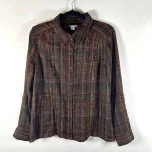 Christopher & Banks Full Zip Multi Color Check Jacket Women's XL NWT - Picture 1 of 10