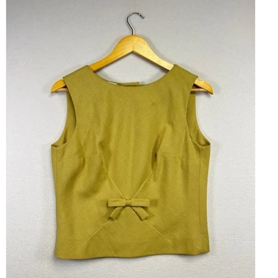 Top vintage BEST & CO Fifth Avenue New York para mujer talla 14 detalle de lazo oliva Foto 1 de 4
