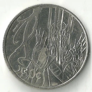 rare New Zealand 50 Cents 2003 Sauron Lord of the rings series (KM#139) - Picture 1 of 2