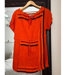 Ace & Jig Orange Tunic Dress XS Tie Waist Cotton - Picture 1 of 7