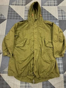 Vintage M-1951 USMC Army Military Fishtail Parka Jacket Sz S Shell Only Mens XL - Picture 1 of 9