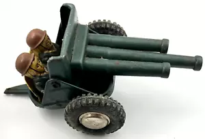 1950s Japan Namura Tin Army Military Triple Canon Artillery Trailer w/ Soldiers - Picture 1 of 6