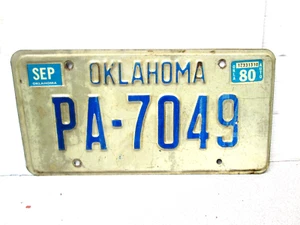 VINTAGE 1980 PAYNE COUNTY OKLAHOMA 80 LICENSE PLATE PA-7049 - Picture 1 of 2