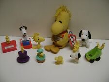 Lot of 11 WOODSTOCK and Snoopy Figures and Toys, Clip-on, Peanuts