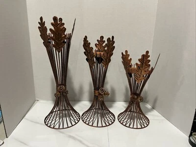 Набор из 3 медных? Подходящие элегантные подсвечники со стволом трещотки, разные размеры - Изображение 1 из 4