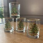Awesome Spode Christmas Tree 🎄 Double Old Fashioned Rocks Glasses - Set of 4