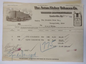 1929 The Axton Fisher Tobacco Co. Bill Invoice Receipt Louisville, Kentucky - Picture 1 of 1