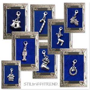 CHARM ANHÄNGER WEIHNACHTEN STIEFEL GESCHENK GLOCKE silber für ARMBAND und Kette - Bild 1 von 9