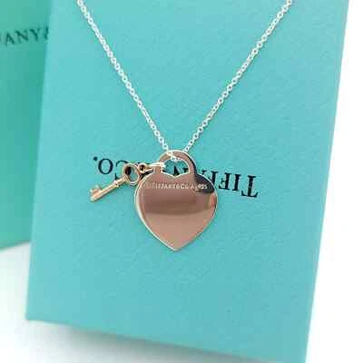 Herz & Schlüssel Anhänger Halskette-45CM Long - Bild 1 von 3