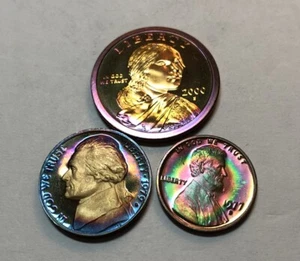 LOTTO MISTO MONETE US tutte mostrate tono arcobaleno "sgombero" lotto - imperdibili 64 - Foto 1 di 3