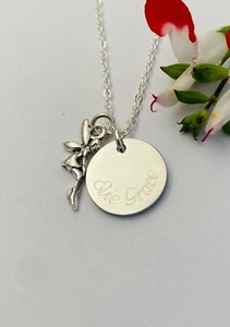 Personalised Name Necklace with Fairy Childs Daughter Gift - Picture 1 of 5