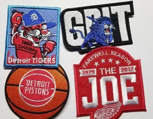 4 pezzi Toppa ricamata Detroit Tigers Lions wings Pistons misura varie 3"-3,5" - Foto 1 di 2