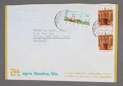 MayfairStamps Angola 1972 a Utica NY cubierta aau_93407 Foto 1 de 2
