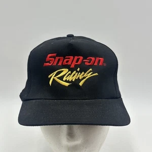 Gorra de béisbol vintage años 90 Snap-On Racing negra roja amarilla Snapback - Imagen 1 de 8