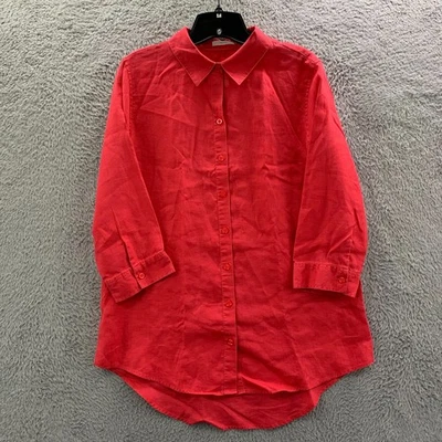 Camisa CHICOS Sin Hierro Mujer Talla 1/Mediana Blusa Abotonada Top Rosa Foto 1 de 4