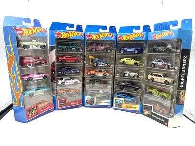 风火轮 5 包 批量 (5) NIGHTBURNERZ、传奇、外出发动机、NISSAN、火焰 — 第 1/2 张图片