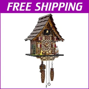 Elegant Wooden Cuckoo Clock: Musical Wall Art with Adjustable Sound & Night Mode - Picture 1 of 8
