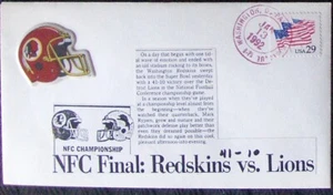 USA FDC NFC Championship Final: Redskins vs. Lions, 1992 - Picture 1 of 1