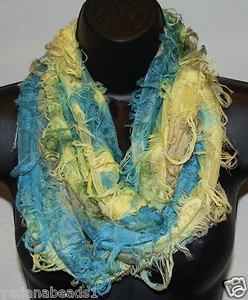 Women Fashion Fancy soft two tone double sided Forever Infinity Scarf Green - Bild 1 von 2