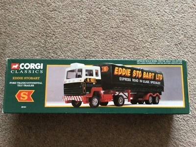 Corgi Classics 23101 FORD TRANSCONTINENTAL TILT TRAILER LORRY EDDIE STOBART LTD - Image 1 of 3