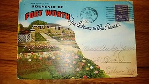 Vintage Folding postcard set Souvenir of FORT WORTH,Texas Attractions - Picture 1 of 4