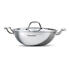 Bergner Argent Tri Ply Stainless Steel Kadai With Lid, 18cm, 1.3 Ltr- Free Shipp