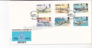 Unaddressed Jersey FDC First Day Cover 1993 Aviation History V RAF Set - Picture 1 of 1