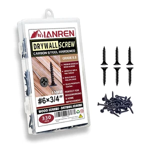 Wood Screws 330 PCS #6 × 3/4 Inch Premium Flat Head Phillips Drywall Screws Blac - Picture 1 of 12