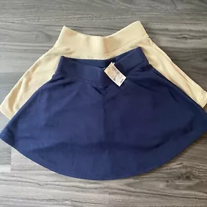Mädchengröße kleine Uniform Skort Menge French Frottee beige marineblau NEU - Bild 1 von 6