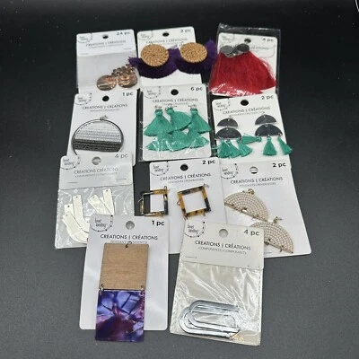 Jewelry Making Supply Lot Pendants Components Wood Beads DIY Crafts Boho Tassels Foto 1 de 4