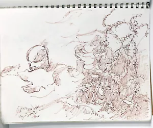 Sketch Collection Lot Carolynn Mann Art Abstract Portraits Landscapes Drawing 4 - Picture 1 of 7