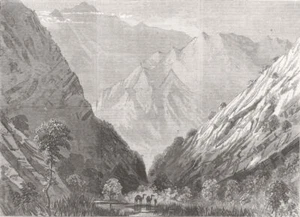 ETHIOPIA. Abyssinia Expedition, Tubboo, Tekonda Pass 1867 old antique print - Picture 1 of 1