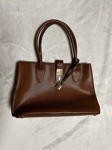 Aldo Wedding Satchel Tote Brown Pebble Leather  - Picture 1 of 13