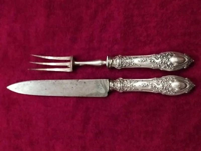  Service à Découper XIXème argent Massif Minerve ancien  - Photo 1/4