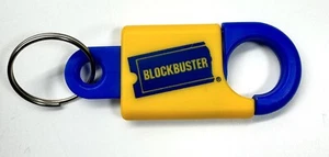 Vintage 90s Blockbuster Video Store Keychain Key Ring Blue/Yellow VHS Logo NEW - Picture 1 of 7