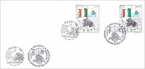 2014 75° anniversario convenzione amicizia tra Italia e San Marino - mixed fdc - Picture 1 of 1
