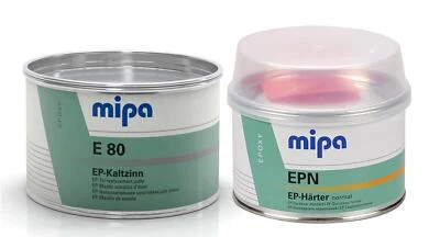 SET Mipa E 80 EP Kaltzinn-Epoxy Füllspachtel inkl. EPN - Härter normal für E 80  - Bild 1 von 4