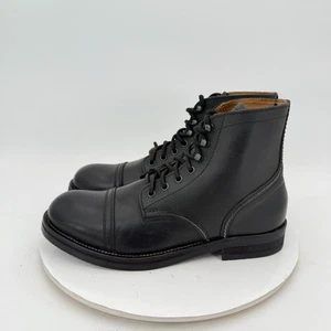 Hawkins HL40150 Black Leather Cap Toe Boots Men’s Size 8–8.5 US Made in Romania - Picture 1 of 13