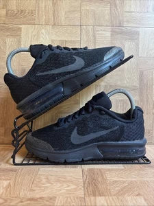 Nike Air Max Sequent 2 GS Triple Negro Entrenadores 869993-009 Reino Unido Talla 4 - Imagen 1 de 10