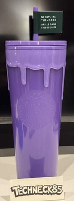 Taza vaso de limo Starbucks Halloween 2025 púrpura goteo brilla en la oscuridad nuevas etiquetas Foto 1 de 4