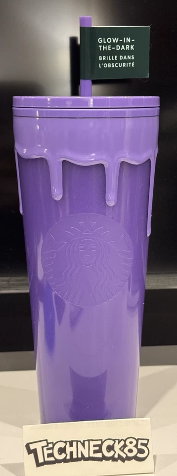 Starbucks 2025 Halloween Drip Candle Purple 24oz Venti Cold Cup Tumbler Glossy