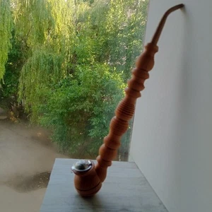 Long wooden smoking pipe for tobacco Handmade smoking pipe - Picture 1 of 13