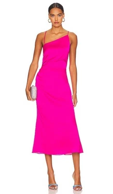 Vestido sin Mangas Milly Electra Talla 10 Fucsia Satén Midi Fiesta Cóctel Nuevo con Etiquetas $395 LEER Foto 1 de 4