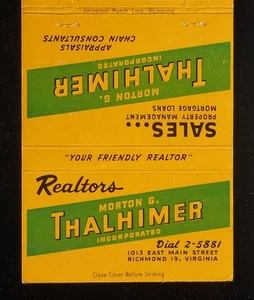 1950er Morton G. Thalhimer Makler Verkauf Vermietung East Main Street Richmond VA MB - Bild 1 von 2