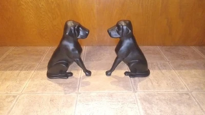 Vintage Liberty Foundry Cast Iron Andirons Labrador Dogs - Image 1 of 4