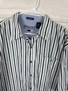Bugle Boy Short Sleeve Button Up Shirt Size XL Strip - Picture 1 of 6